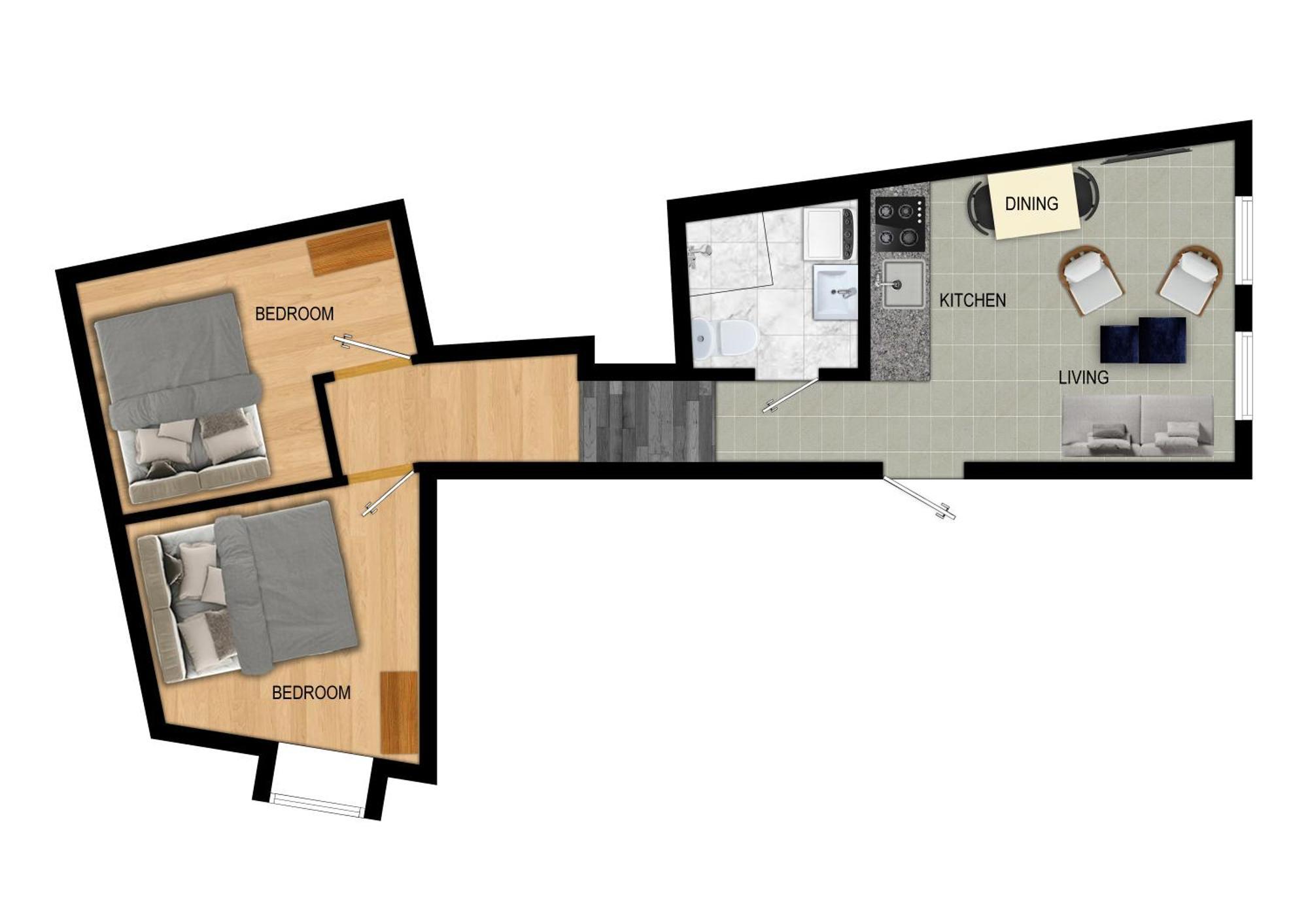 Renovated Jan 24 - Queen Beds - Behind Bryggen Apartment *
