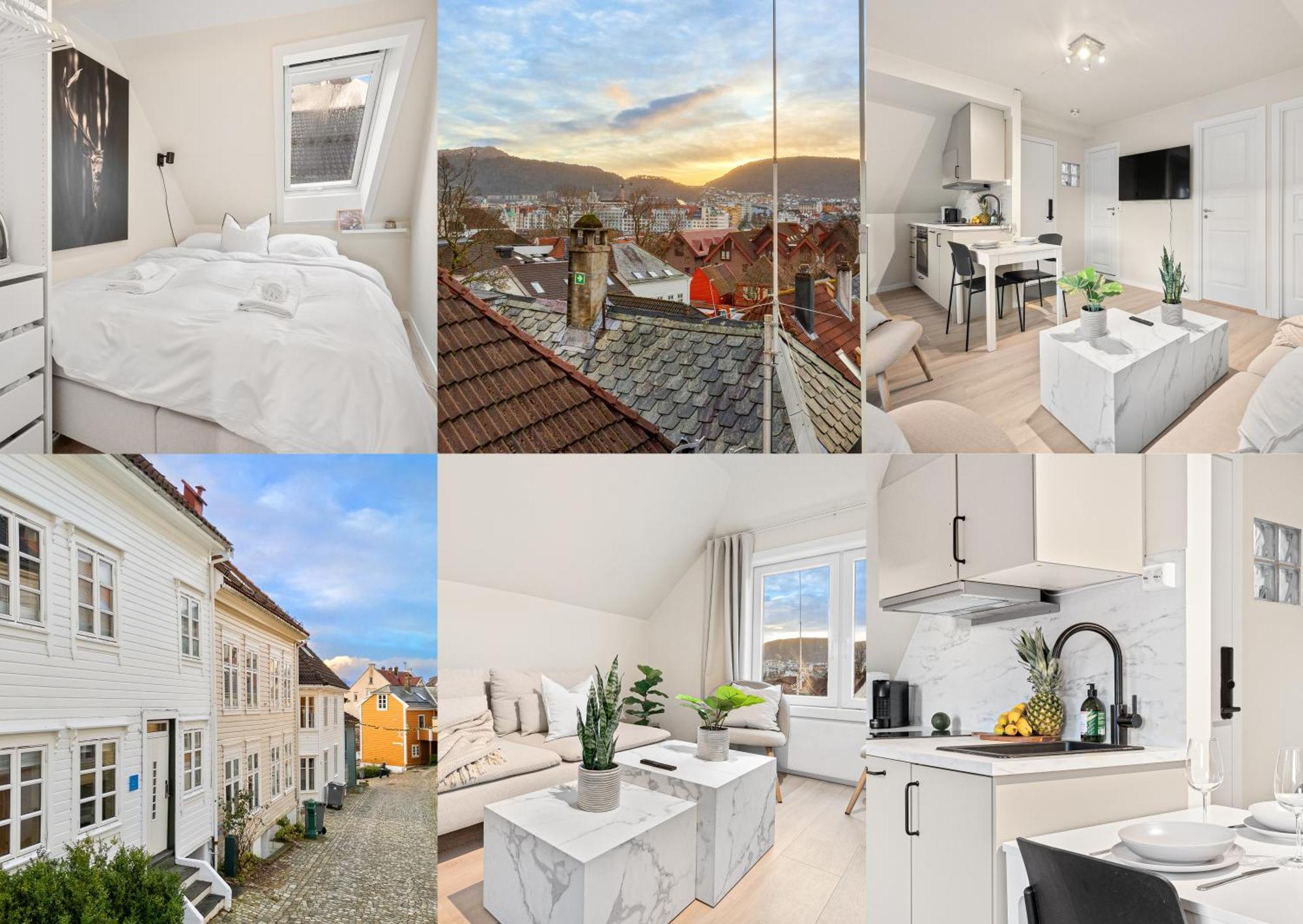 Apartment View To Bryggen - Renovated Dec 24 - Historic Cobblestone Street Bergen